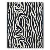 Boho Chic Black White Zebra Stripe Area Rug