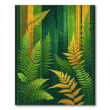Golden Fern Geometric Green Area Rug