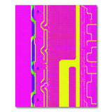 Vivid Pink Yellow Geometric Area Rug