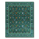 Floral Teal Persian Floral Area Rug
