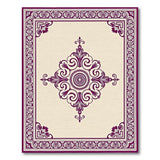 Purple Ornate Medallion Cream Area Rug