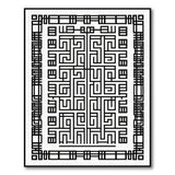 Black and White Intricate Black White Labyrinth Maze Rug
