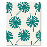 Blue and Teal Teal Palm Frond Coastal Area Rug
