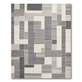 Washable Modern Geometric Grey Area Rug - Low Pile & Non-Slip