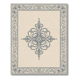 Ornate Gray Medallion Beige Area Rug