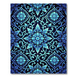 Opulent Blue Teal Persian Floral Area Rug