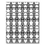 Geometric Creature Grid Black White Area Rug
