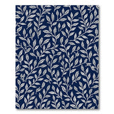 Navy Blue Botanical Leaf Area Rug