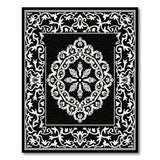 Traditional Persian Ornate Black White Persian Area Rug