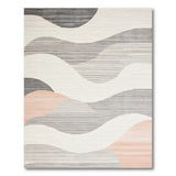 Abstract Grey Wave Abstract Area Rug