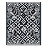 Traditional Persian Black and White Ornate Black White Persian Motif Area Rug