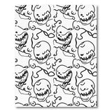 Doodle Cartoon Skulls Black White Pattern Area Rug