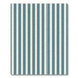 Teal and Ivory Vertical Striped Area Rug