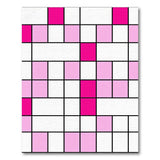 Hot Pink Grid Geometric Area Rug