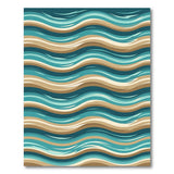 Blue and Teal Coastal Beach Teal Ocean Wave Area Rug