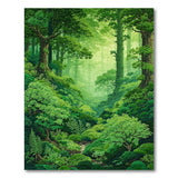 Lush Sunlit Forest Area Rug