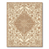 Brown and Tan Brown Floral Vintage Area Rug