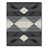 Black White Geometric Diamond No. 3 Area Rug