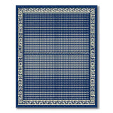 Blue and Teal Navy Blue Greek Key Geometric Area Rug
