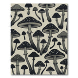 Whimsical Black Mushroom Cluster Area Rug