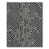 Black and White Intricate Black White Geometric Maze Area Rug