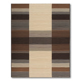 Bold Brown Tan Vertical Striped Area Rug