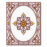 Ornate Maroon Gold Persian Medallion Rug