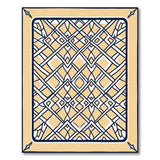 Beige Navy Trellis Geometric Area Rug