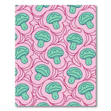 Playful Teal Mushroom Cartoon Area Rug