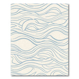 Blue and Teal Wavy Blue Ocean Waves Area Rug