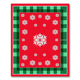 Festive Red Snowflake Plaid Area Rug