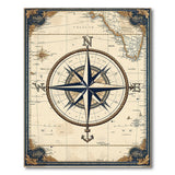 Vintage Compass Nautical Area Rug