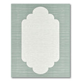 Teal Scalloped Arch Frame Area Rug