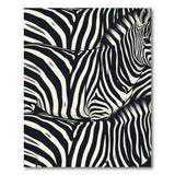 Zebra Overlap Black White Area Rug
