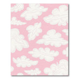 Whimsical White Clouds on Pink Area Rug