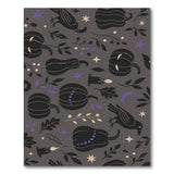 Grey Pumpkin Crow Washable Area Rug