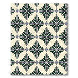 Emerald Green Geometric Cross Rug