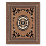 Brown and Tan Ornate Brown Mandala Persian Area Rug