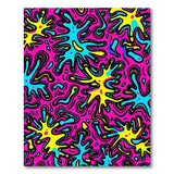 Vibrant Neon Pink Starburst Abstract Area Rug