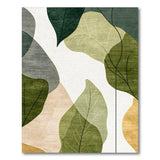 Green Abstract Leaf Washable Area Rug