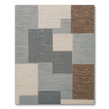 Modern Grey Geometric Block Area Rug