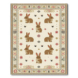 Whimsical Bunny Persian Area Rug