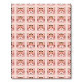 Adorable Pink Cartoon Tiger Faces Area Rug