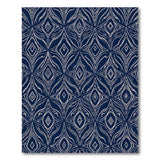 Navy Blue Intricate Geometric Diamond Rug