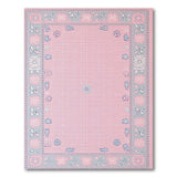 Blush Pink Floral Butterfly Border Rug