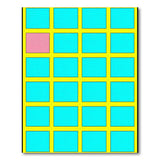 Blue Tile Grid Area Rug with Pink Accent