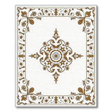 Gold and Silver Ornate Gold Medallion Area Rug