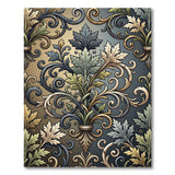 Ornate Teal Leaf Baroque Area Rug