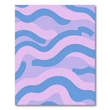 Fluid Wave Abstract Area Rug in Pink Purple Blue
