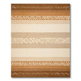 Brown Tan Striped Southwestern Area Rug